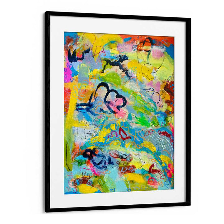 fruits of labor abstract paintings in Black Frame With Mount