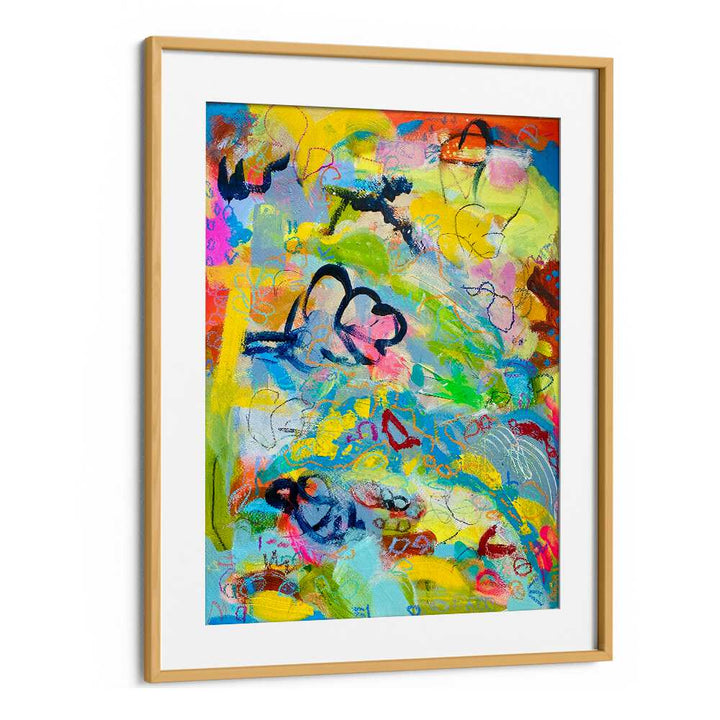 fruits of labor abstract paintings in Oak Wood Frame With Mount