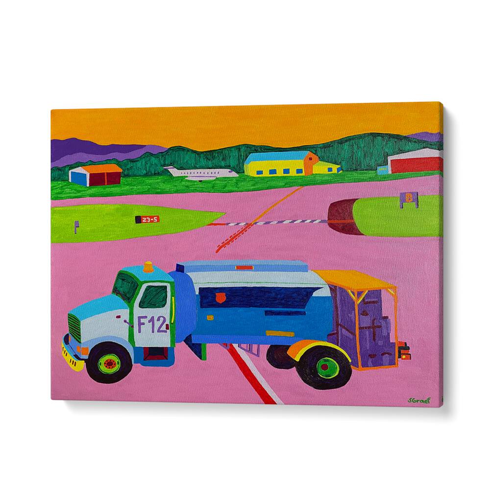 fuel truck landscape art prints in Gallery Wrap