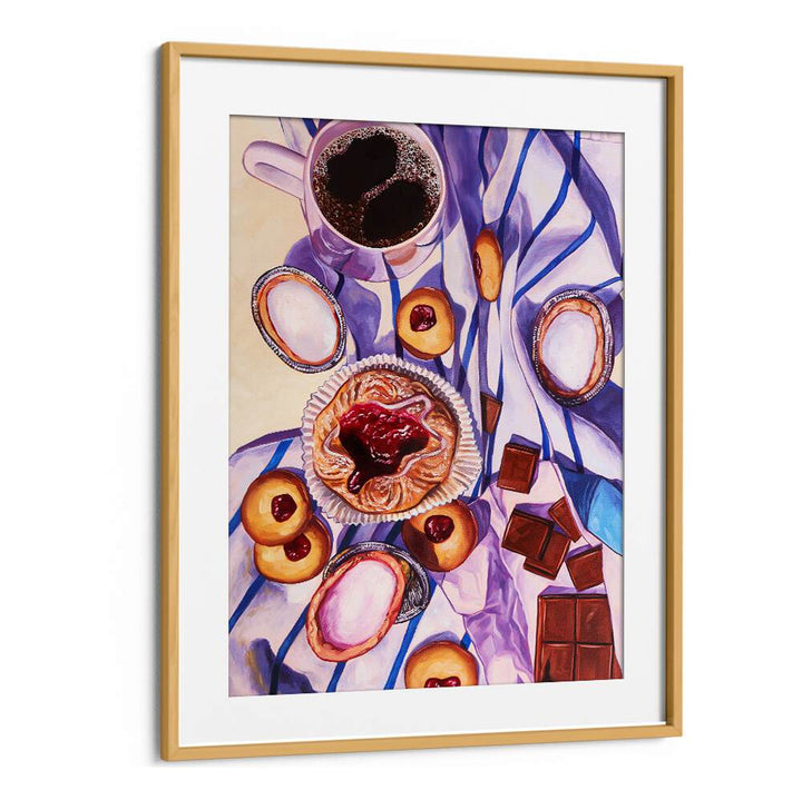 full circle kitchen posters in Oak Wood Frame With Mount