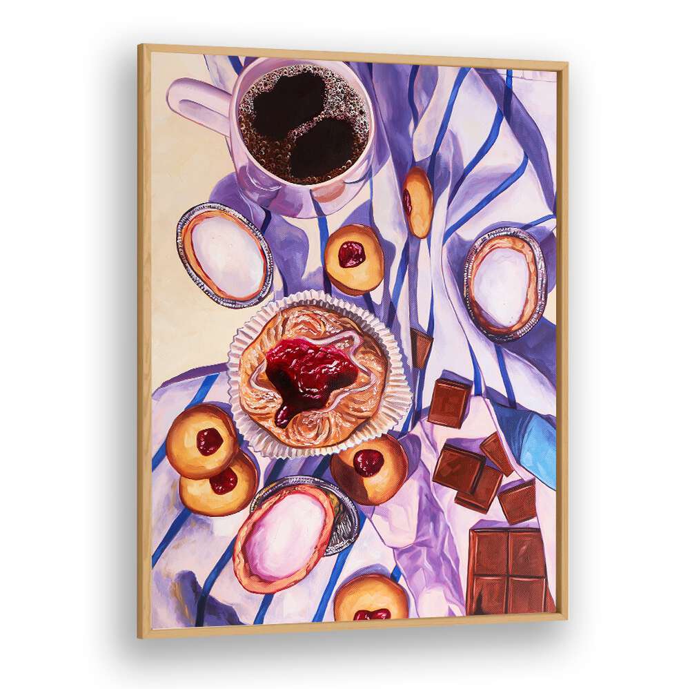 full circle kitchen posters in Oak Wood Plain Frame