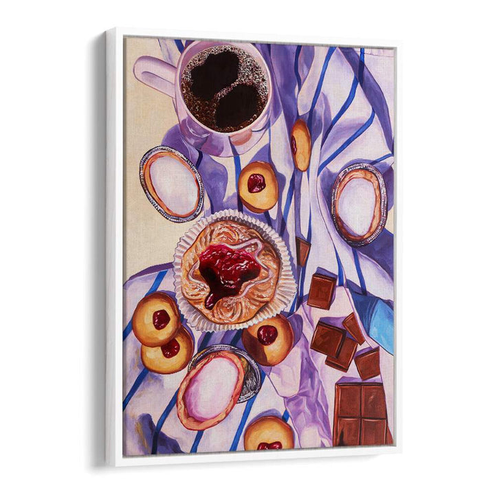 full circle kitchen posters in White Floater Frame