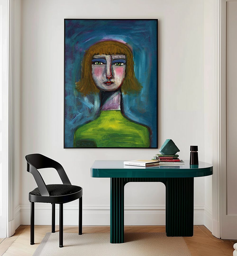 funny face humour women illustration paintings Artwork I placed on a wall