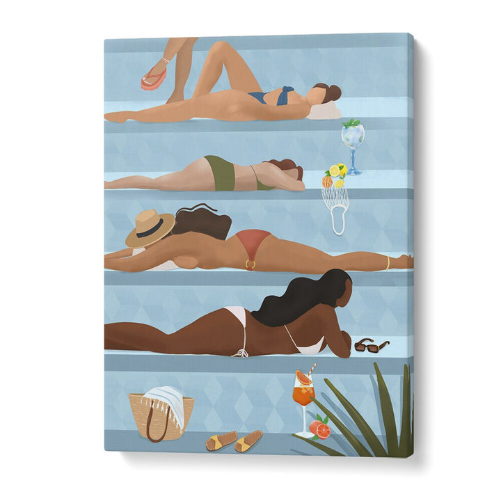 Petra Lidze painting - LADIES BY THE POOL by Asianmonk