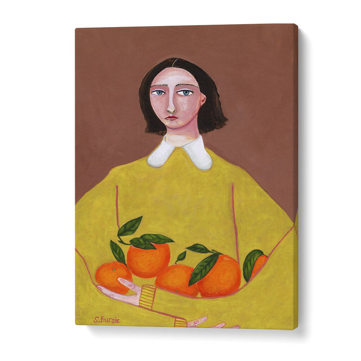 Vintage painting - LADY WITH ORANGES by Asianmonk