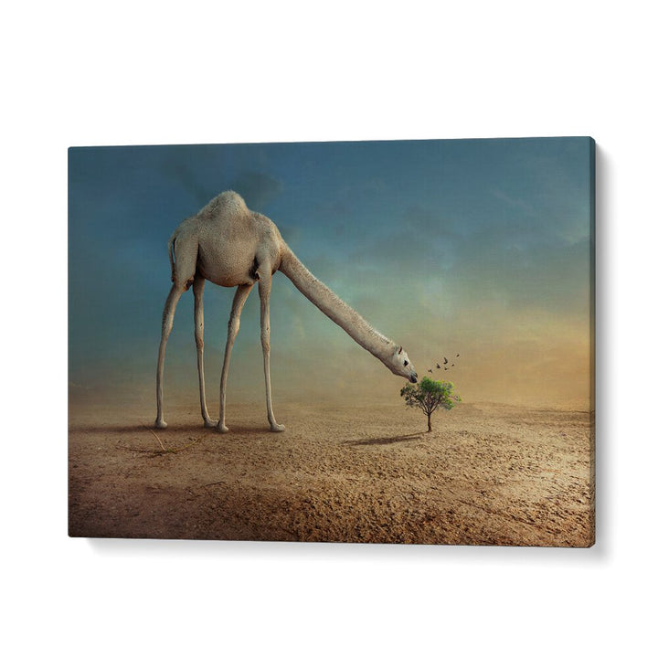 ABSTRACT painting - CAMEL AND TREE BY SULAIMAN ALMAWASH by Asianmonk