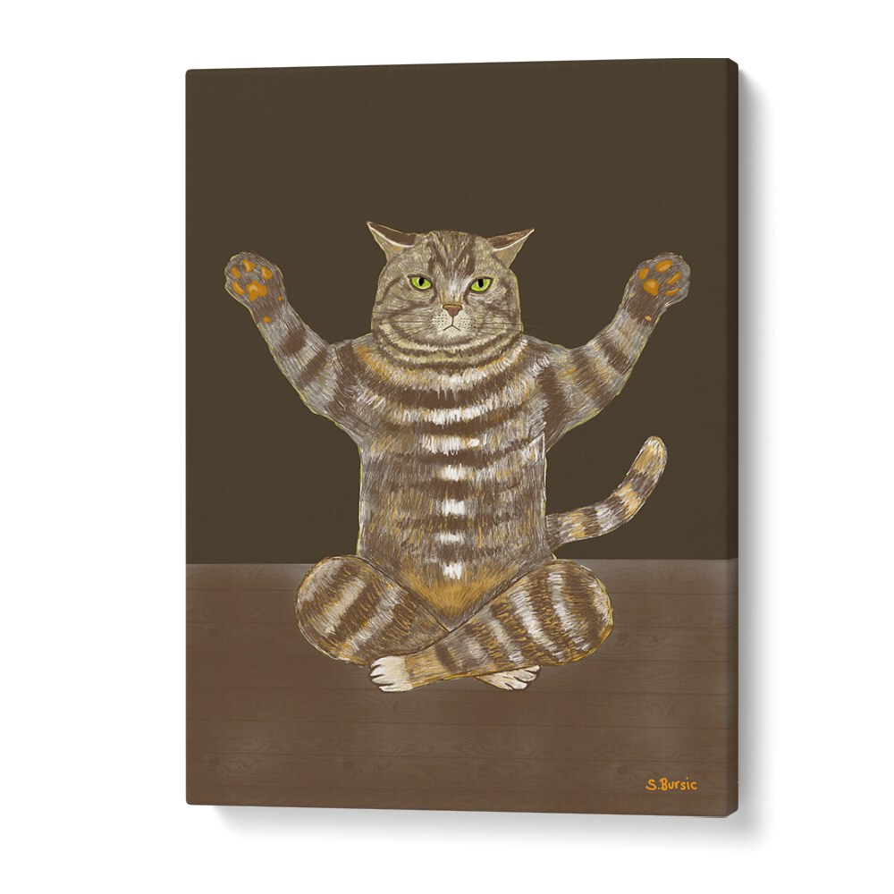 Vintage painting - YOGA CAT by Asianmonk