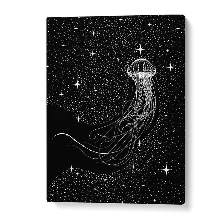 STARRY JELLYFISH (BLACK VERSION) BY ALIRIZA ÇAKIR SURREAL PAINTINGS, SURREAL ART