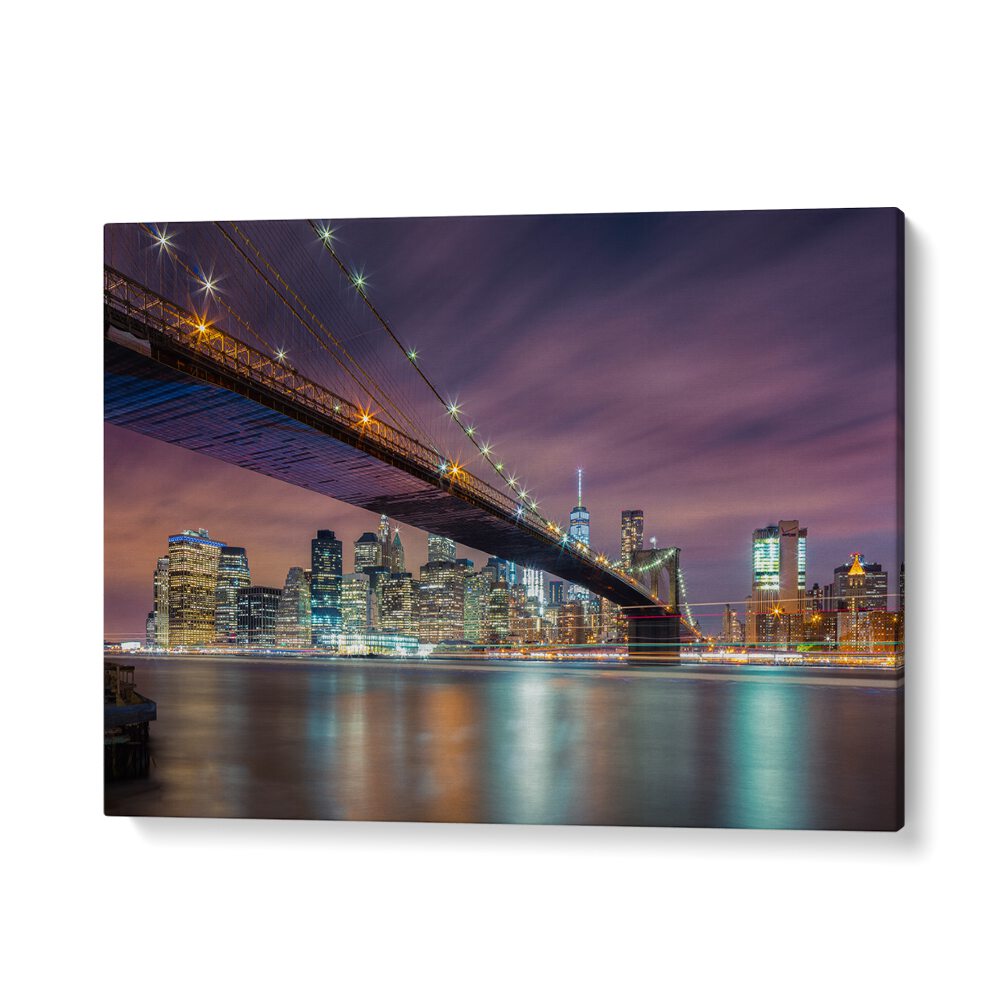 PHOTOGRAPHY painting - BROOKLYN BRIDGE AT NIGHT by Asianmonk