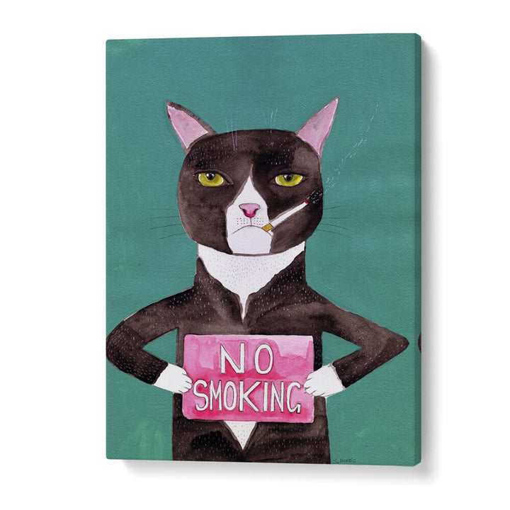 Vintage painting - NO SMOKING CAT by Asianmonk