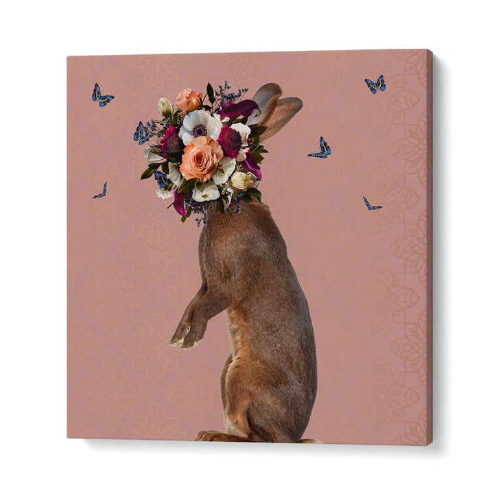 Juliya painting - SPRING FLOWER BONNET ON RABBIT by Asianmonk