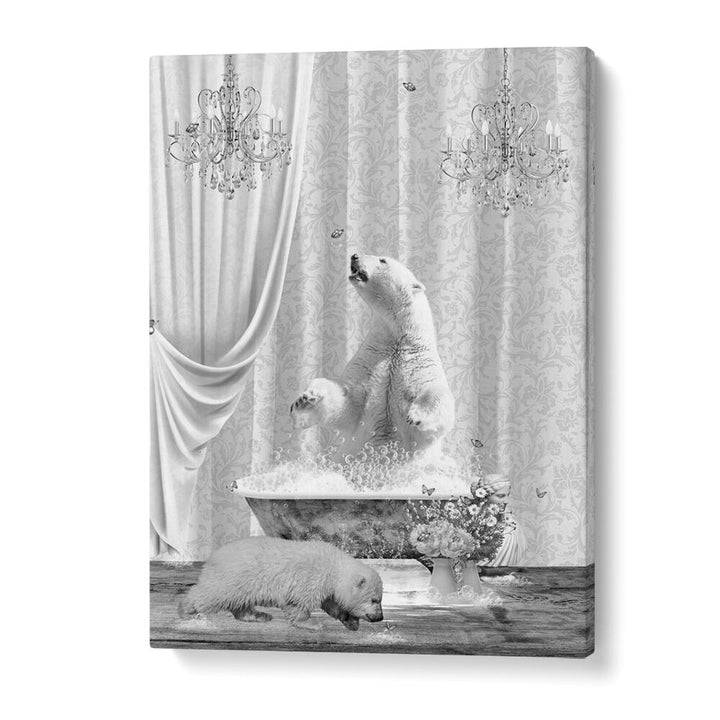 Quotes painting - POLAR BEARS A BUBBLES BLACK A WHITE by Asianmonk