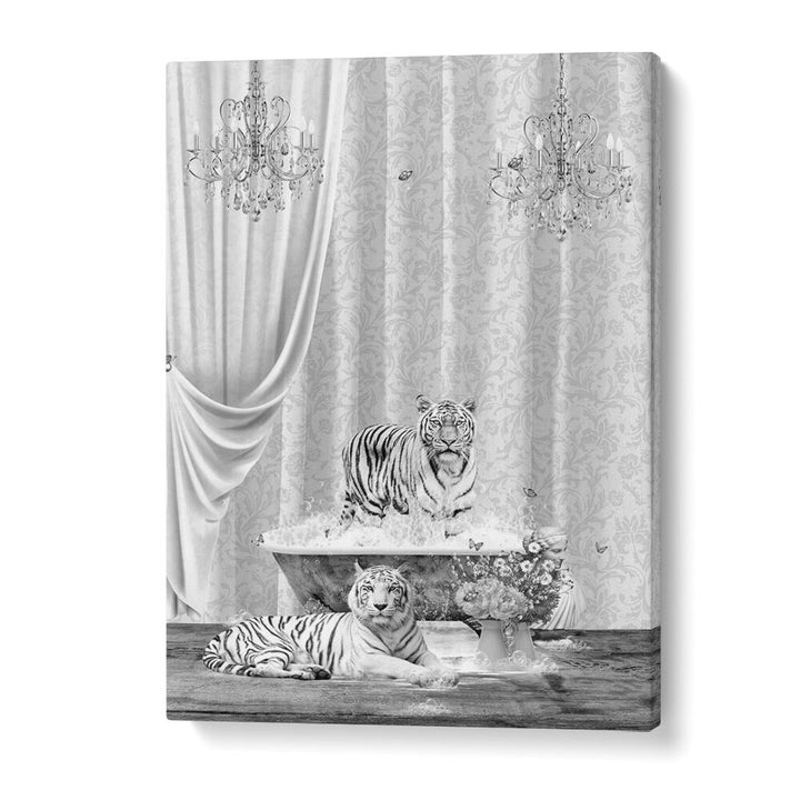 Quotes painting - WHITE TIGERS A BUBBLES BLACK A WHITE by Asianmonk