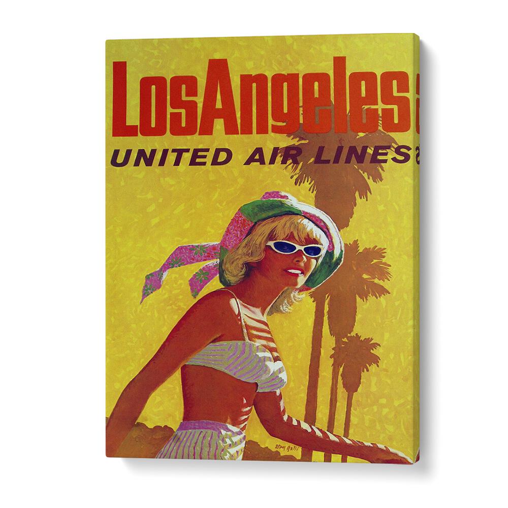 Retro Vintage Travel painting - LOS ANGELES - UNITED AIR LINES by Asianmonk