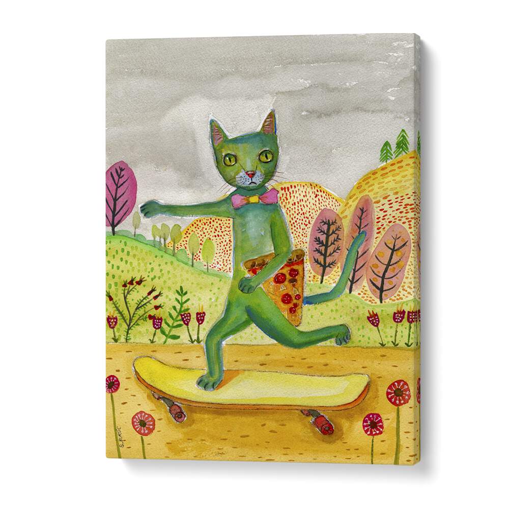 Vintage painting - PIZZA CAT by Asianmonk