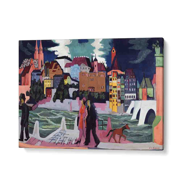  painting - ERNST LUDWIG KIRCHNER'S VIEW OF BASEL AND THE RHINE (1927 - 1928) by Asianmonk