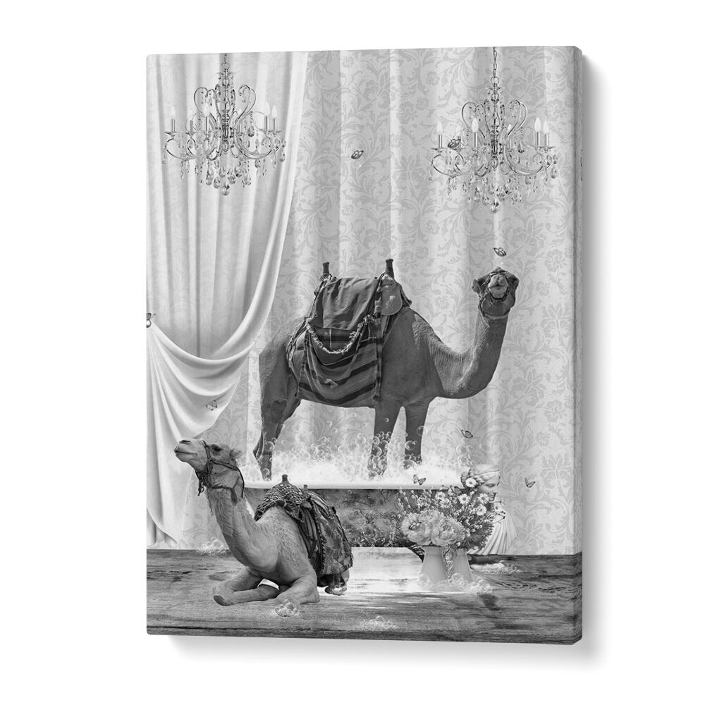 Quotes painting - CAMELS A BUBBLES BLACK AND WHITE by Asianmonk