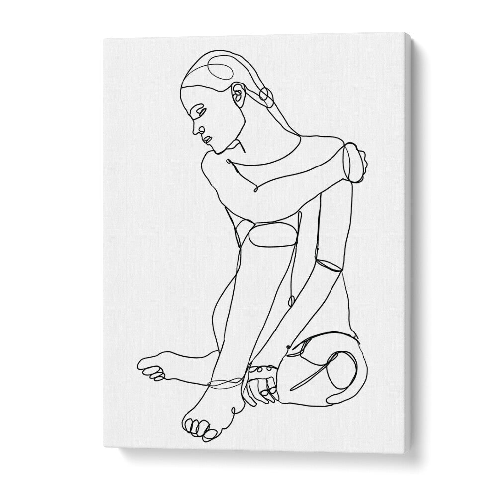 Vintage painting - LINE DRAWING OF WOMAN II by Asianmonk