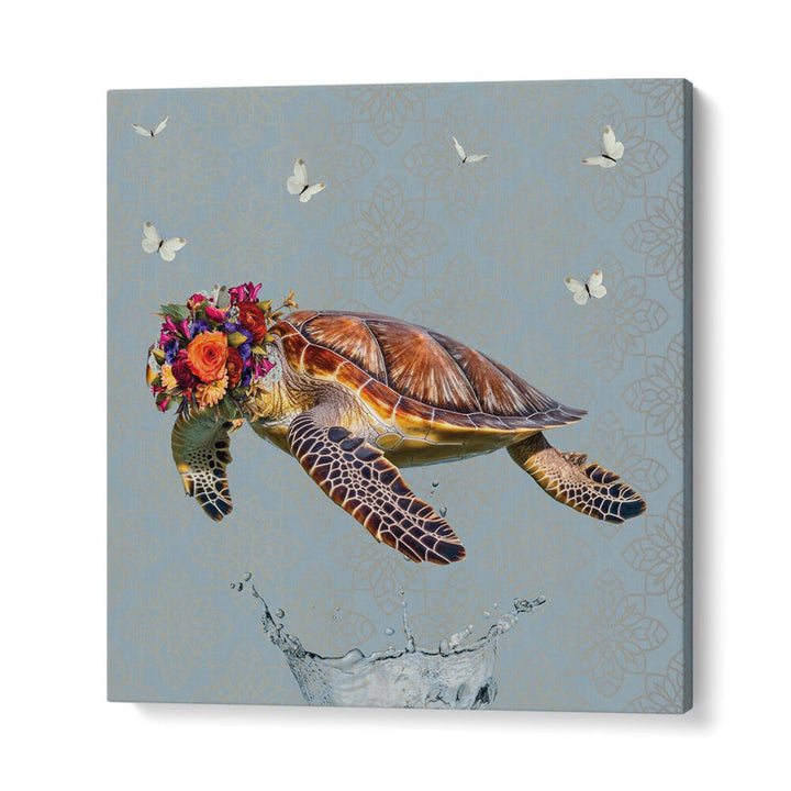 Juliya painting - SPRING FLOWER BONNET ON TURTLE by Asianmonk