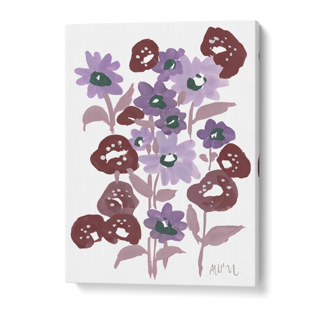 Ania Zwara painting - PURPLE FLOWERS by Asianmonk