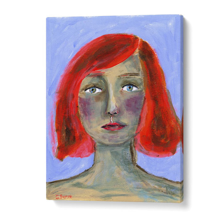 Vintage painting - RED HEAD WOMAN by Asianmonk