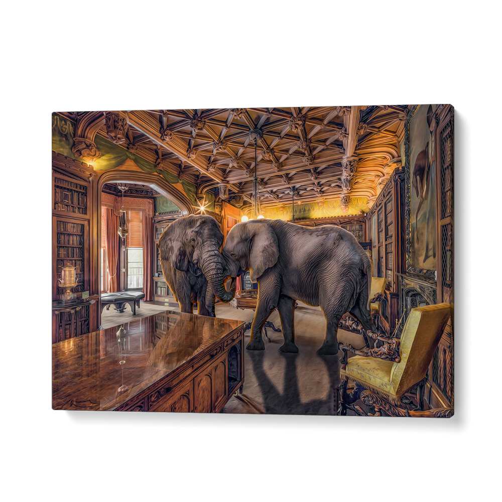 ABSTRACT painting - ELEPHANTS I by Asianmonk