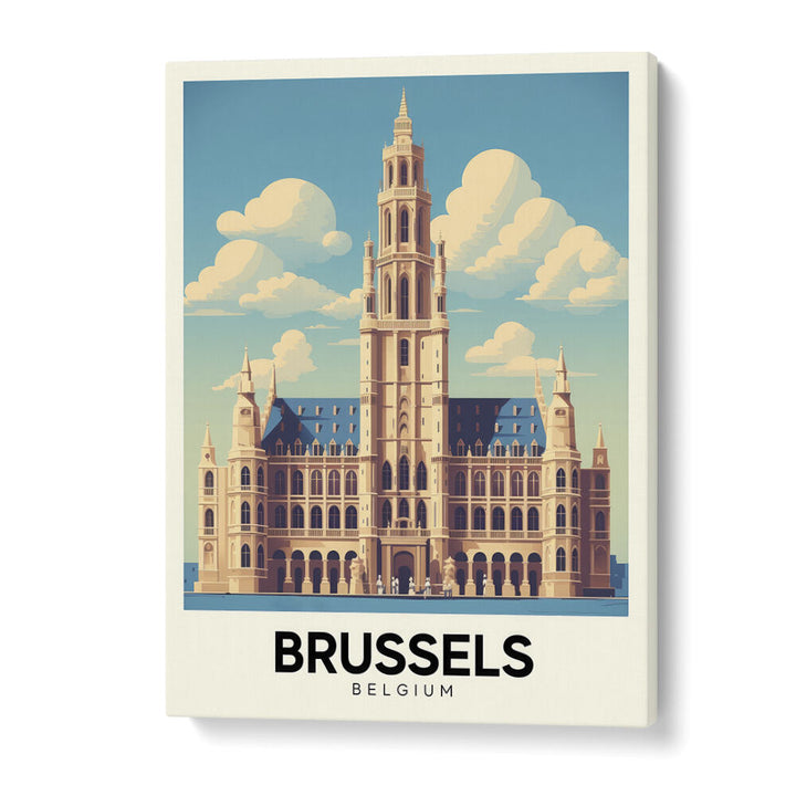 brussels-belgium travel posters in Gallery Wrap