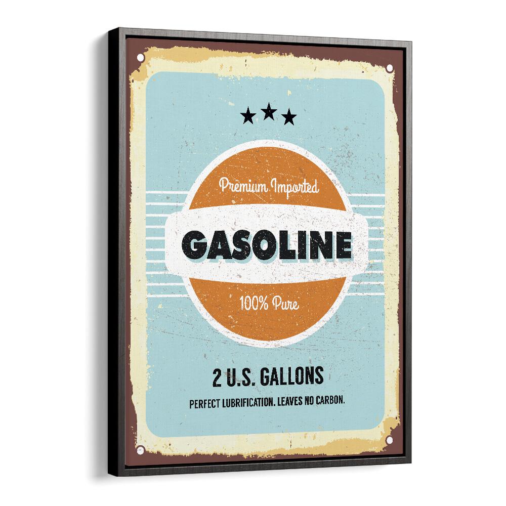 gasoline car poster in Black Floater Frame