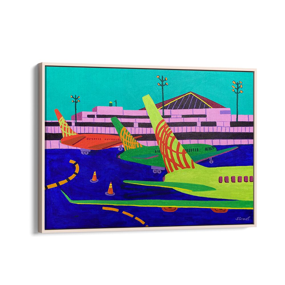 gate c xii landscape art prints in Oak Wood Floater Frame