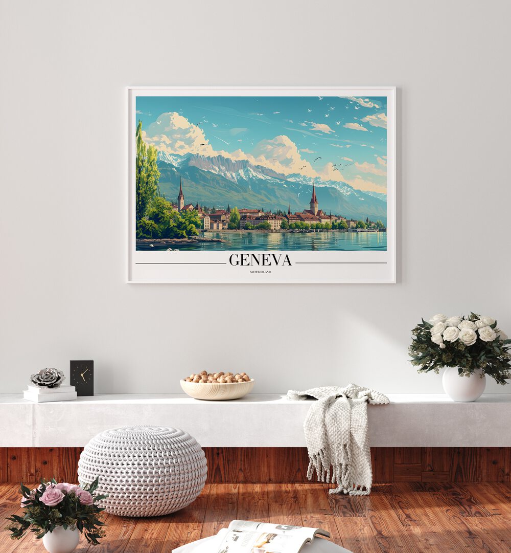 geneva-swiss II travel posters Artwork II placed on a Wall 