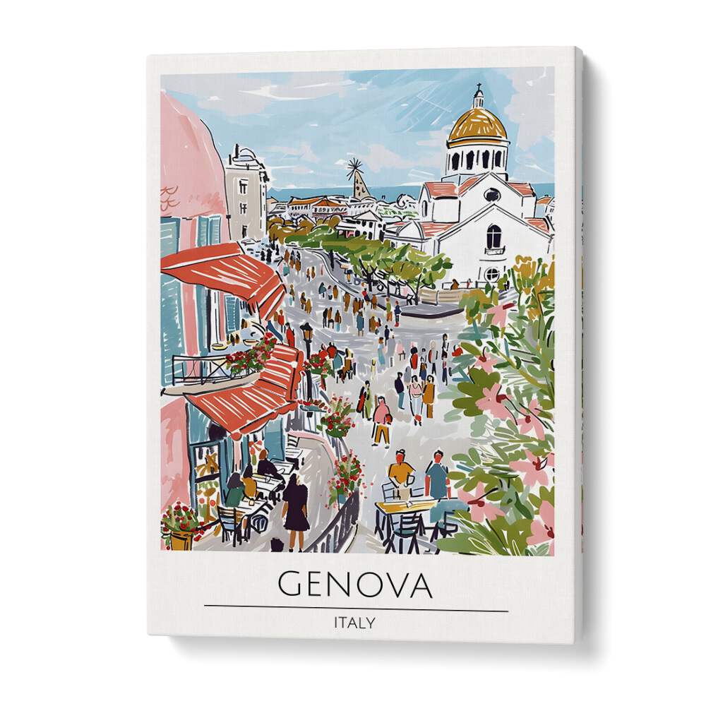 genova-italy travel posters in Gallery Wrap