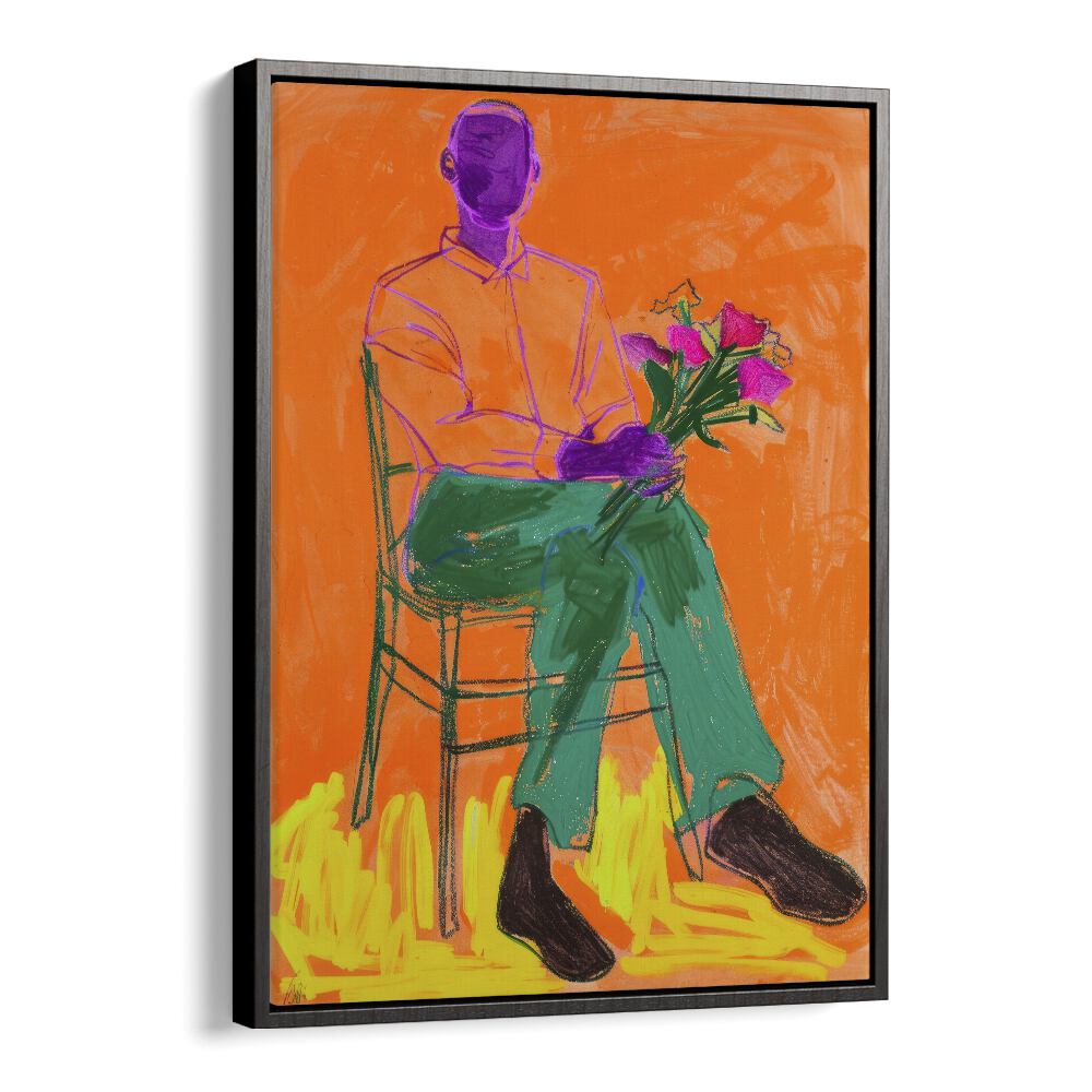 gentle gestures electric wall art prints in Black Floater Frame