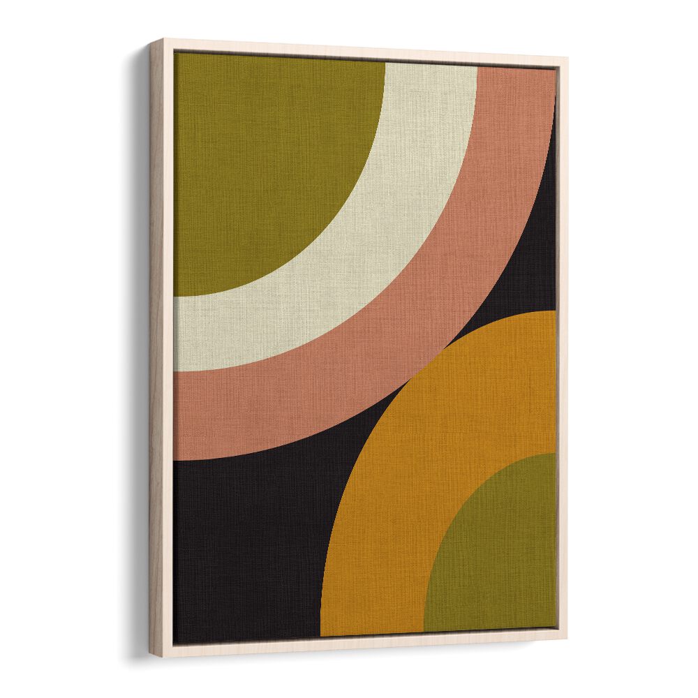 geo shapes fall xxi rounded by ana rut bre abstract art abstract wall art in Oak Wood Floater Frame