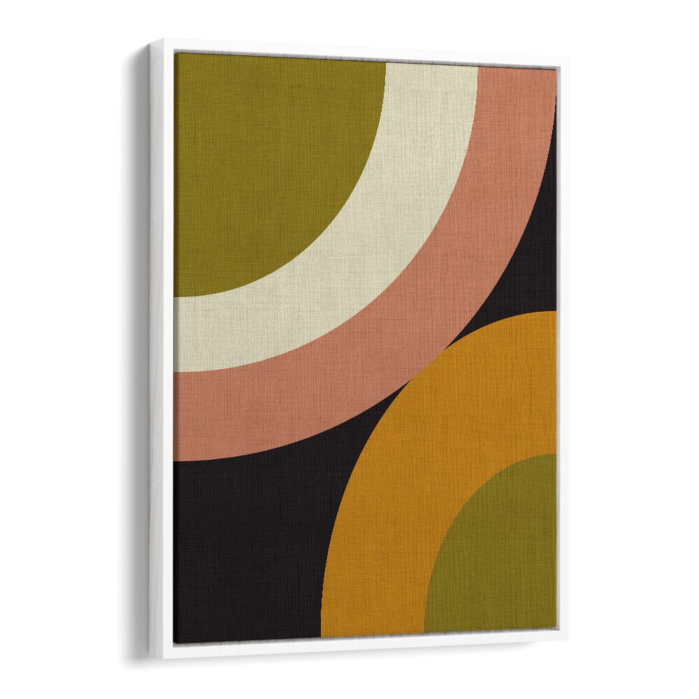 geo shapes fall xxi rounded by ana rut bre abstract art abstract wall art in White Floater Frame