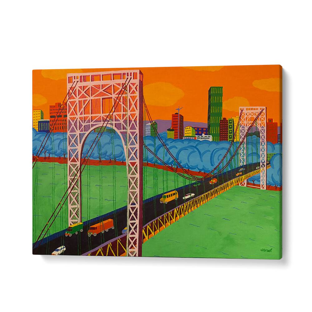george washington bridge landscape art prints in Gallery Wrap