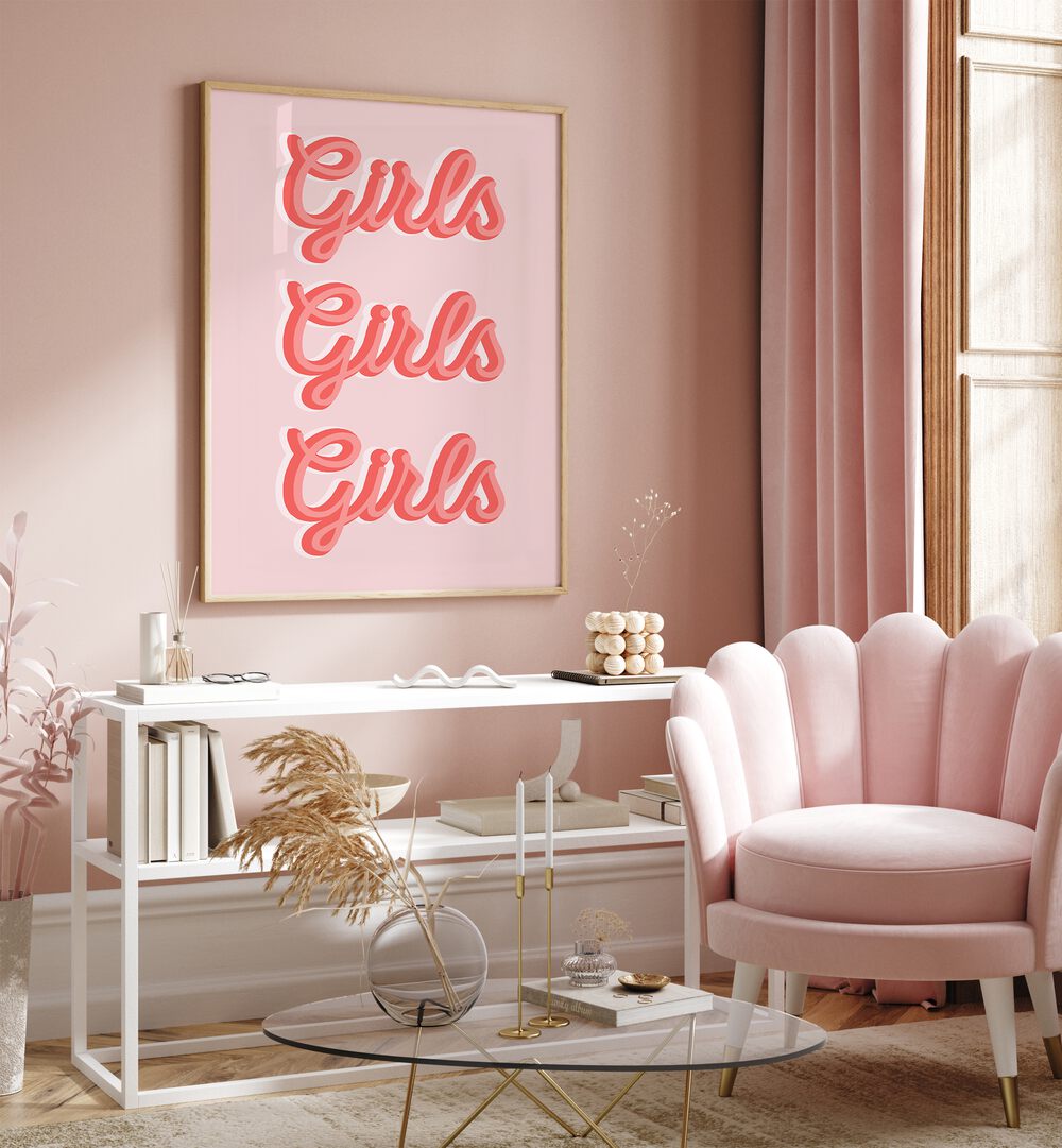 girls girls girls by frankie kerr dineen quotes posters wall art prints Artwork I placed on a wall