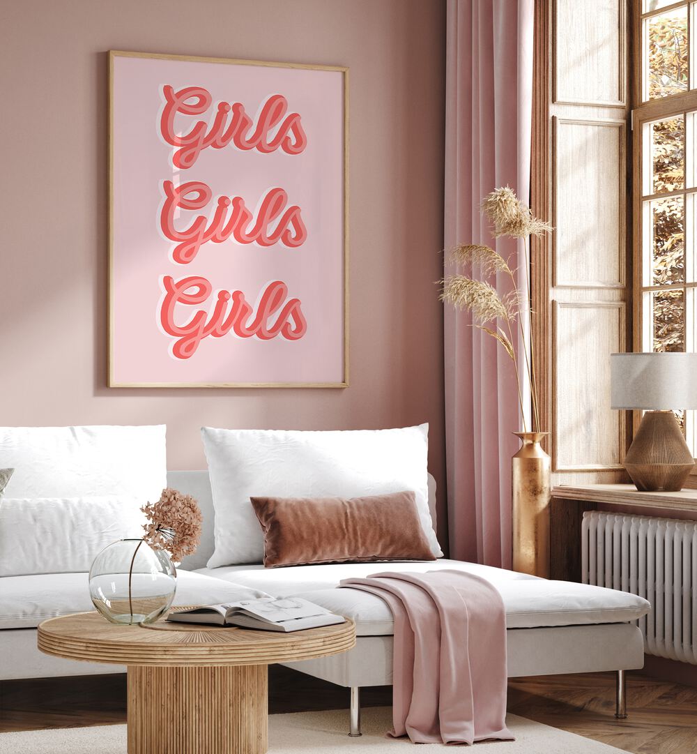 girls girls girls by frankie kerr dineen quotes posters wall art prints Artwork II placed on a wall