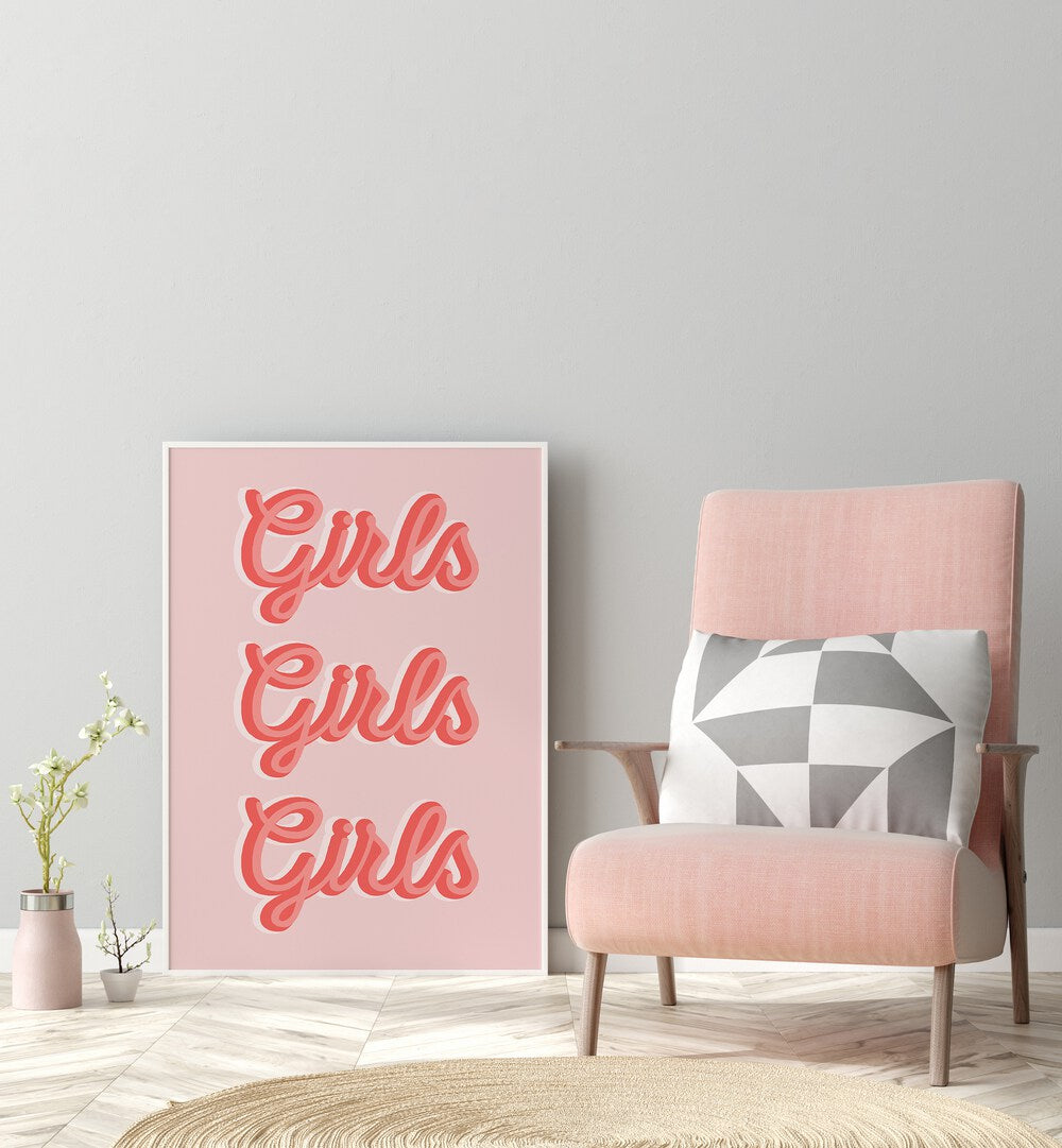 girls girls girls by frankie kerr dineen quotes posters wall art prints Artwork III placed on a wall