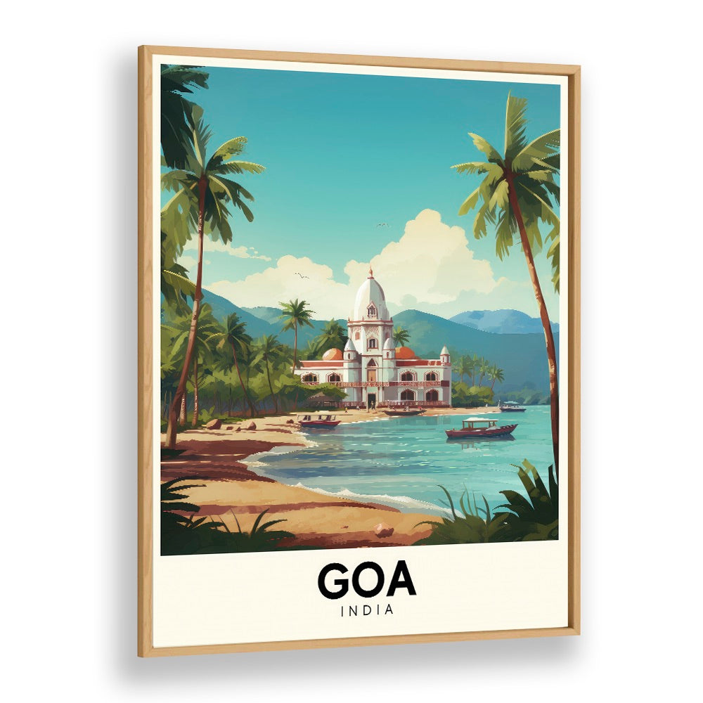 goa travel posters in Oak Wood Plain Frame