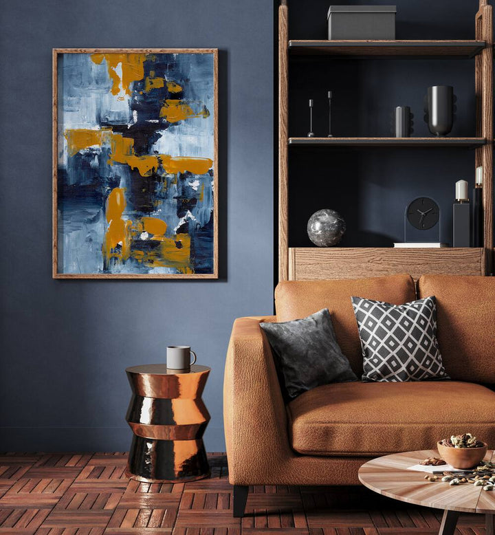 gold rush by ejaaz haniff abstract art prints Artwork III placed on a wall