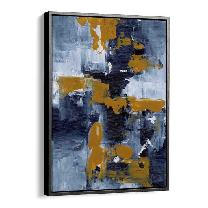 gold rush by ejaaz haniff abstract art prints in Black Floater Frame