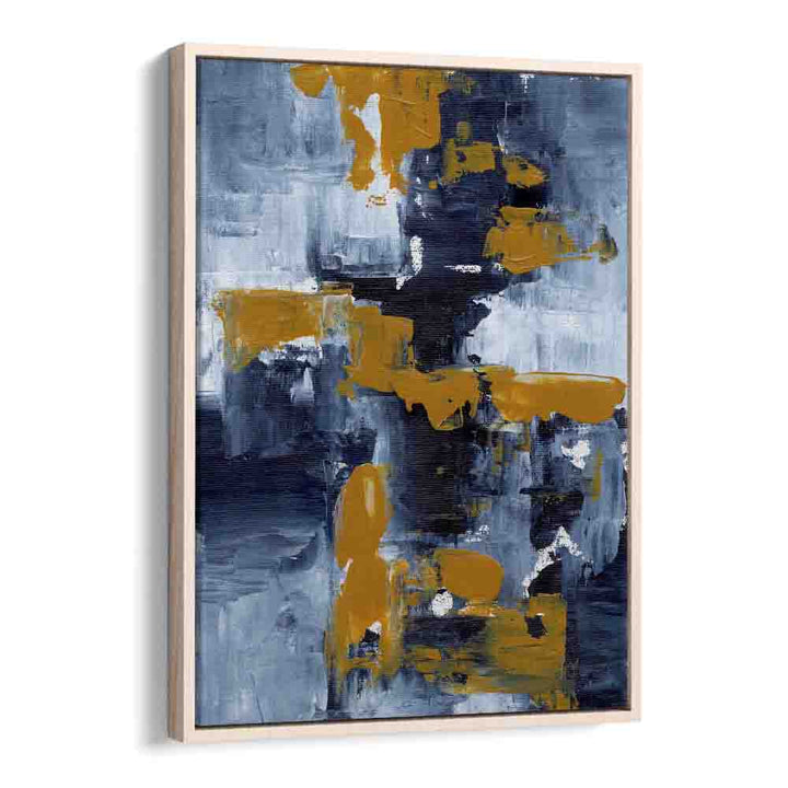 gold rush by ejaaz haniff abstract art prints in Oak Wood Floater Frame