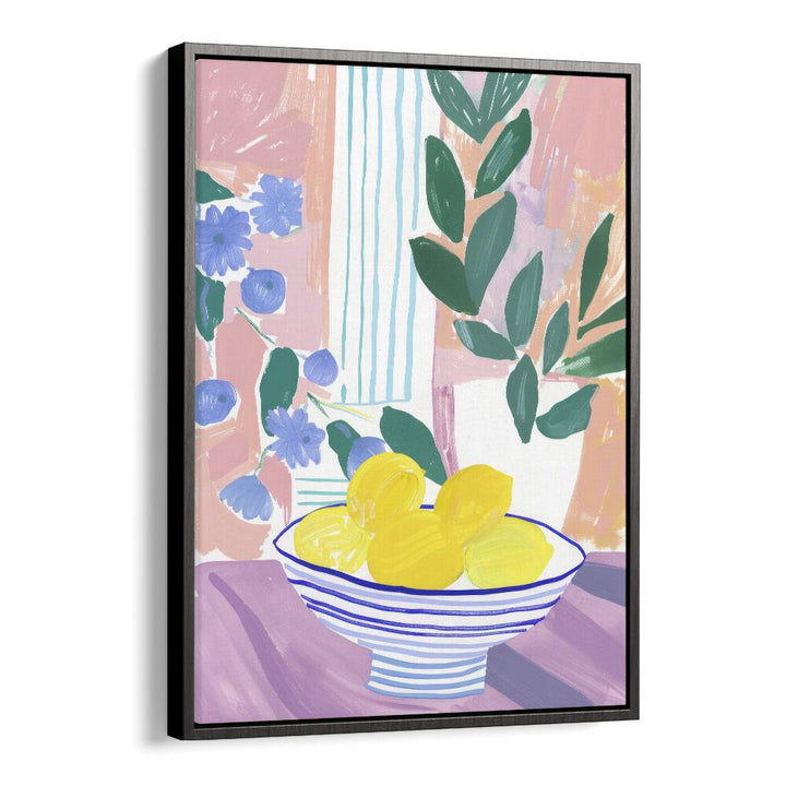 golden lime tresaure electric wall art prints in Black Floater Frame