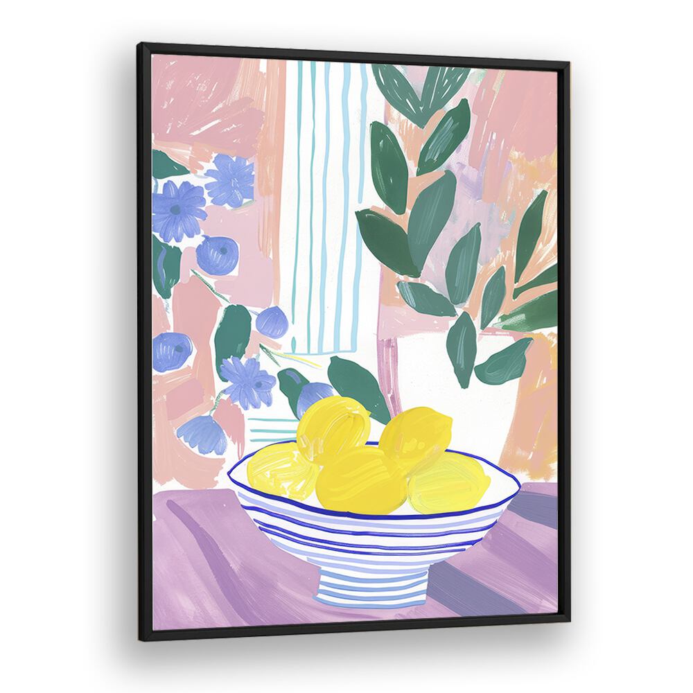 golden lime tresaure electric wall art prints in Black Plain Frame