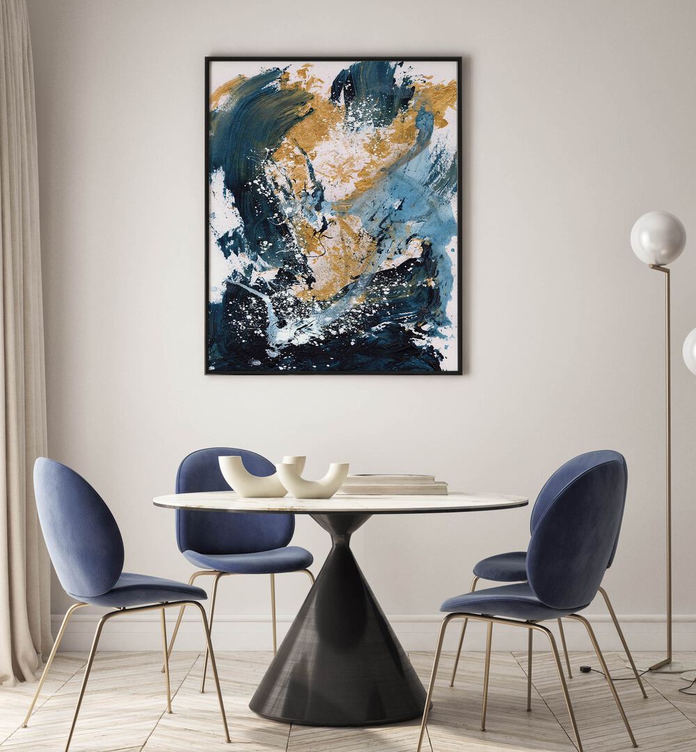 golden sea by dan hobday abstract art abstract paintings Artwork IV placed on a wall