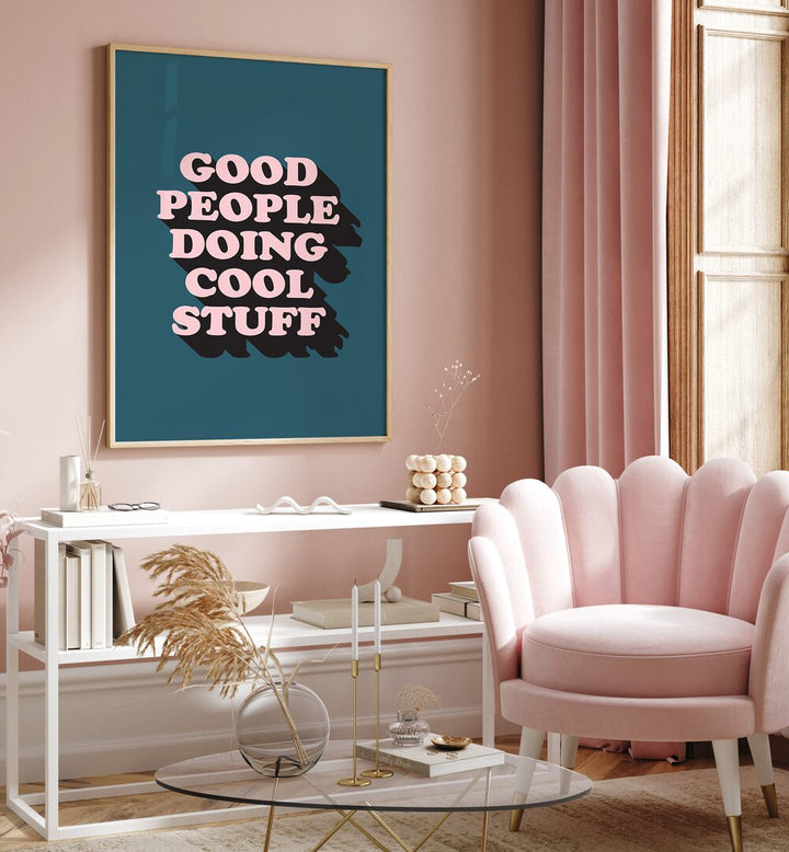 good people by frankie kerr-dineen geometric paintings Artwork III placed on a wall