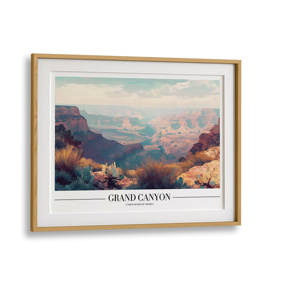 grand canyon travel posters in Oak Wood Frame With Mount