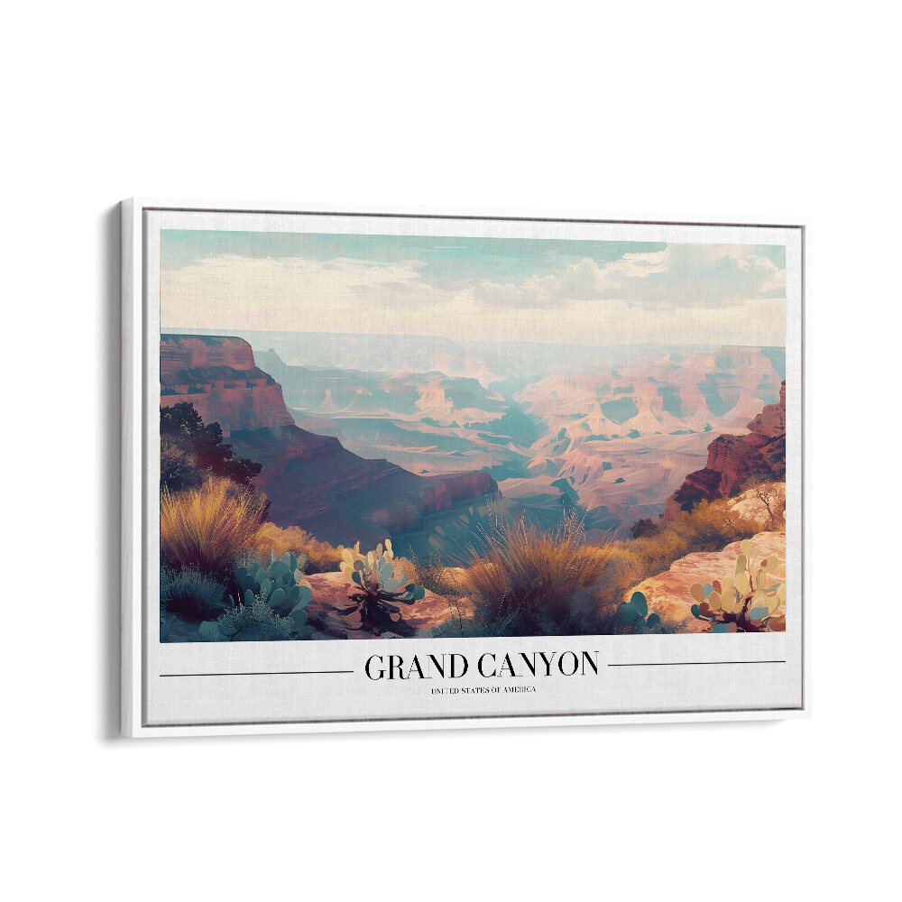 grand canyon travel posters in White Floater Frame