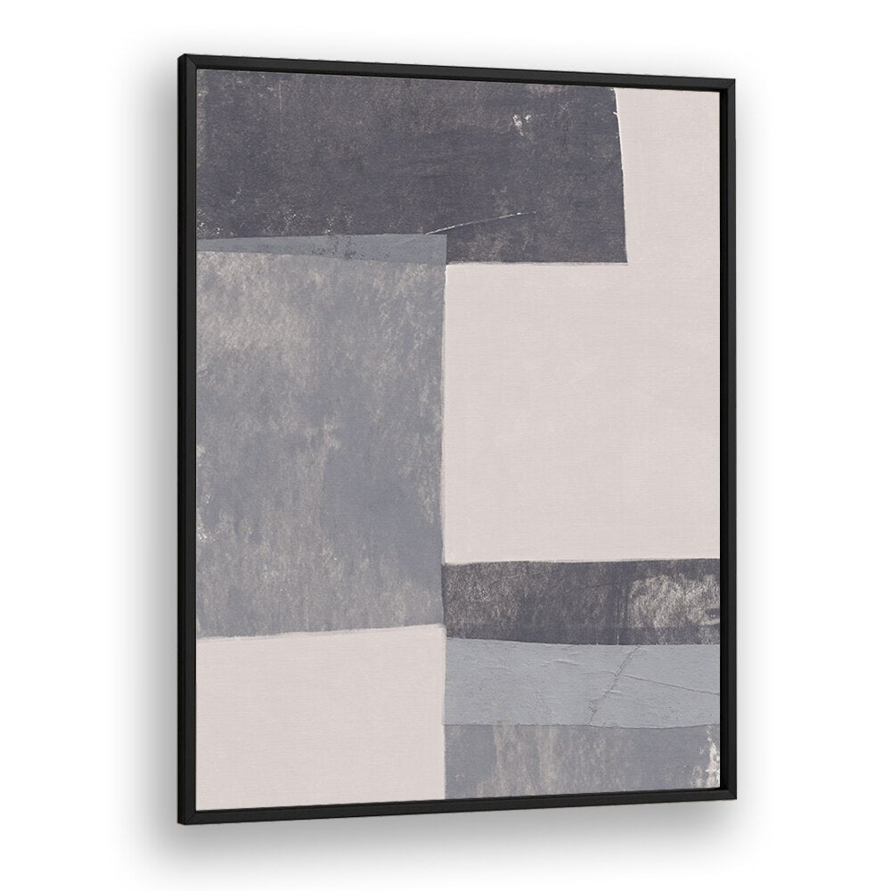 gray blocks I by alisa galitsyna geometric art prints geometric paintings in Black Plain Frame