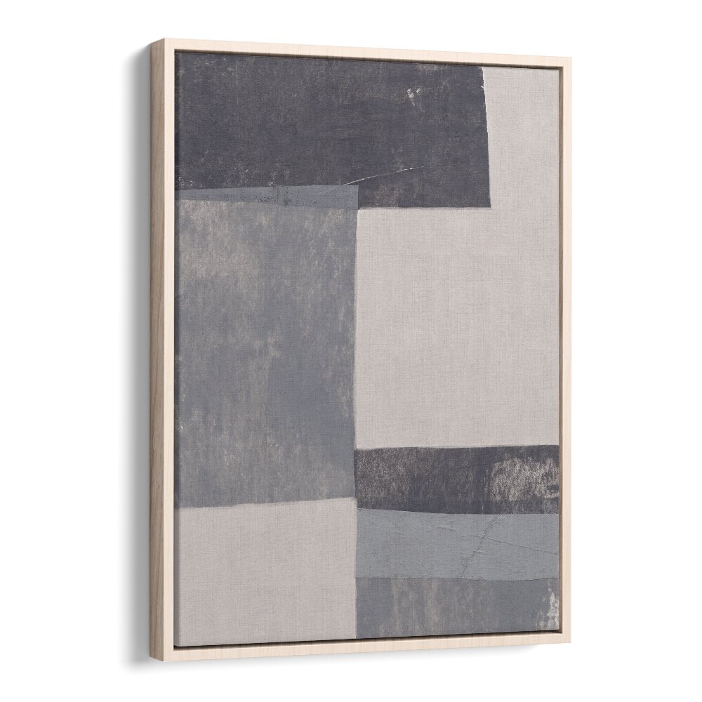 gray blocks I by alisa galitsyna geometric art prints geometric paintings in Oak Wood Floater Frame